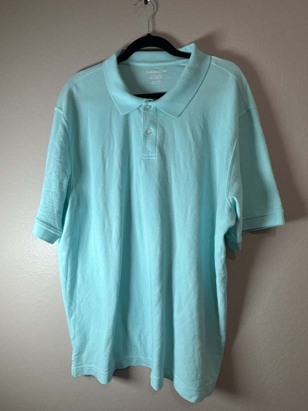 Saddlebred Comfort Flex Light Blue Short Sleeve Polo Shirt